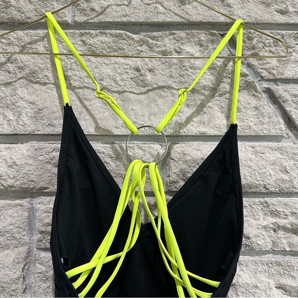 Neon yellow and black size large one piece swimsuit - Picture 3 of 3